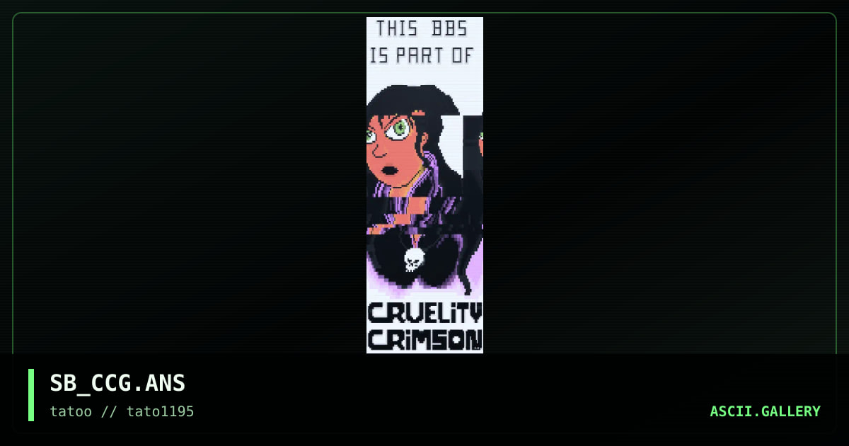 Cruelity Crimson, by sticky baboon, 1995
