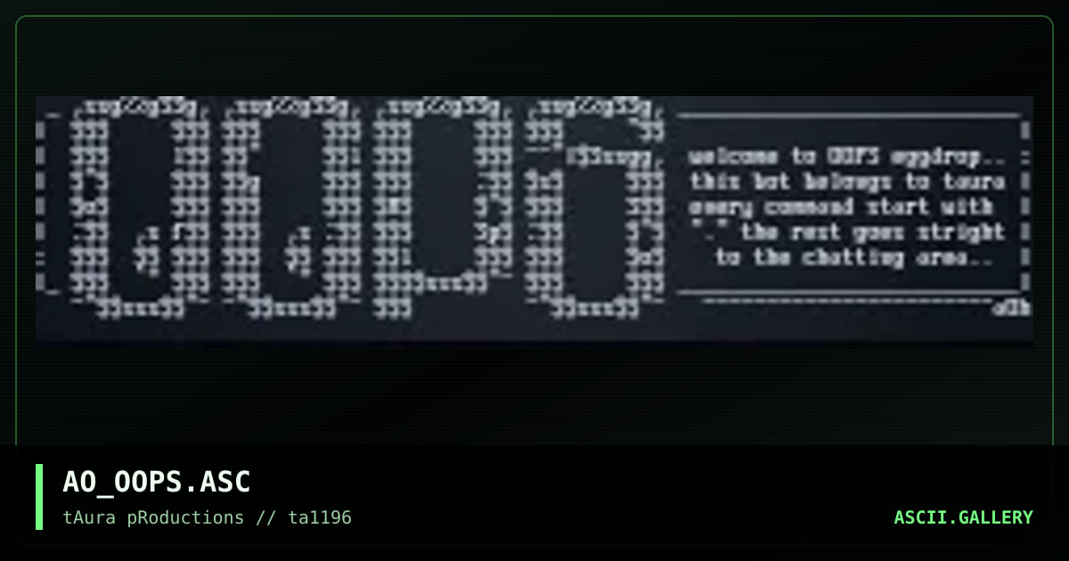 #taura eggdrop motd, by aoh, 1996