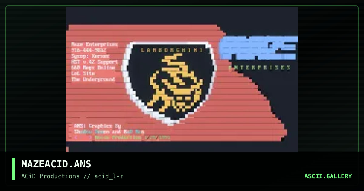 MAZEACID.ANS, by shadow demon, radman, 1990