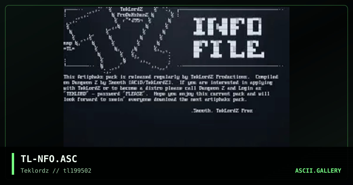 TekLordZ Info Phile, by smooth, 1995