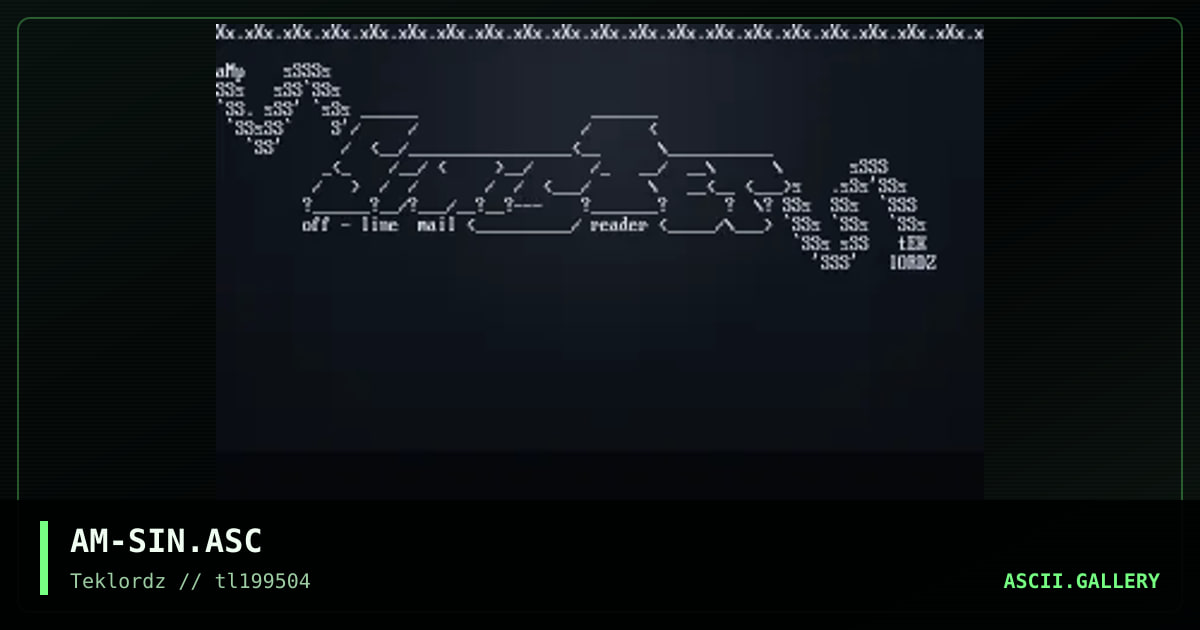 Sinister ascii, by amp, 1995