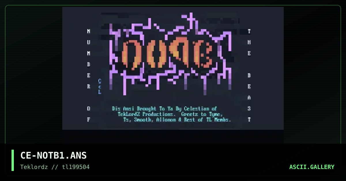 number of the beast, by celestian, 1995