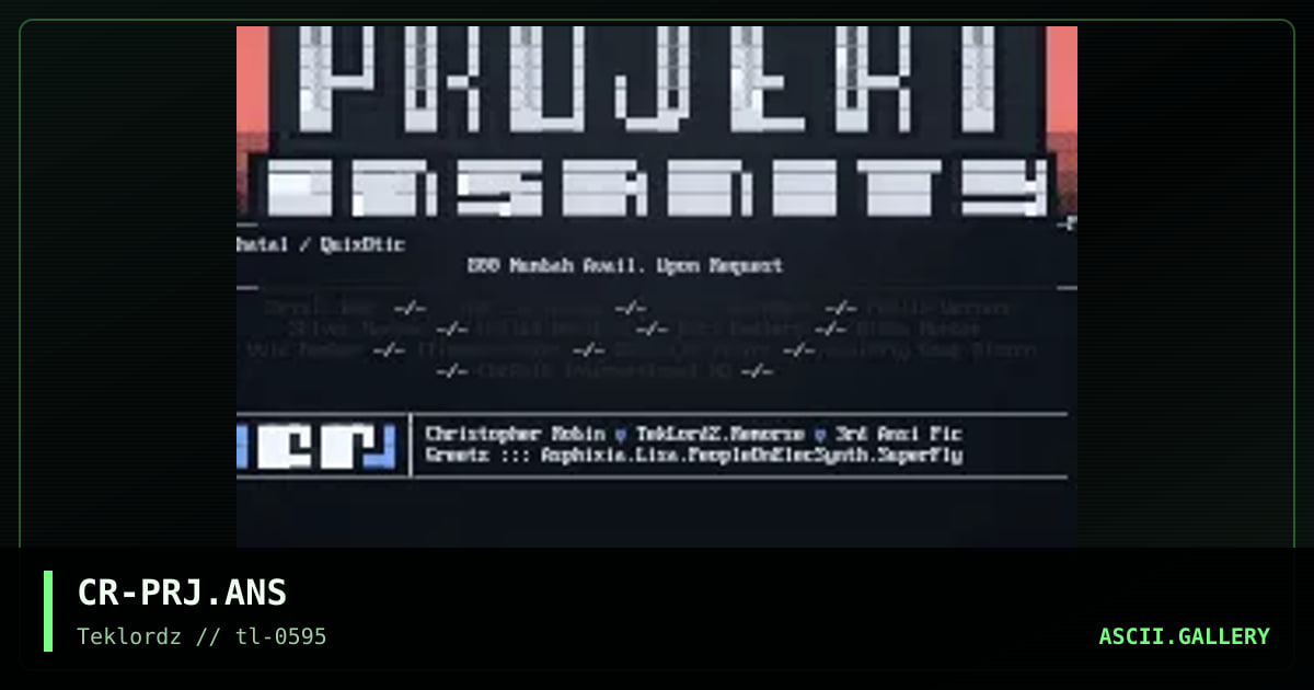 Projekt Insanity\0\0\0\0\0\0\0\0\0\0\0\0\0\0\0\0\0\0, by christopher robin, 1995