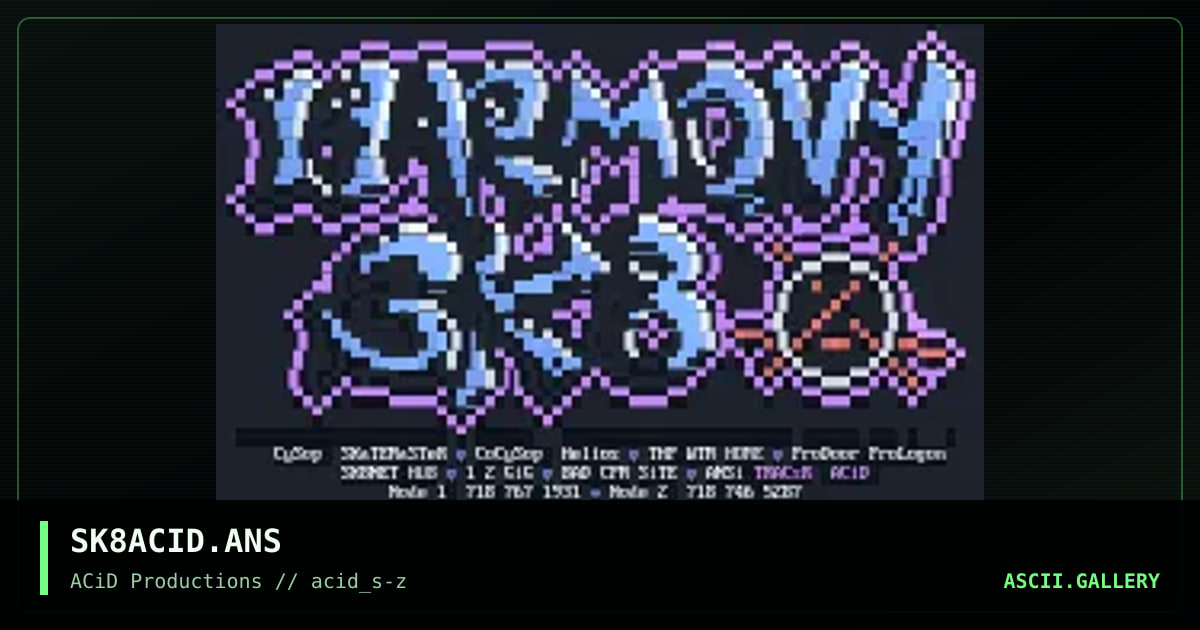 SK8ACID.ANS, by tracer, 1990