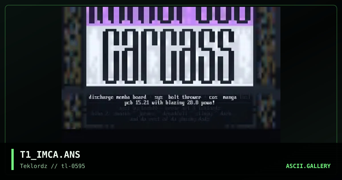 Imortal Carcass #1, by tosh10, 1995
