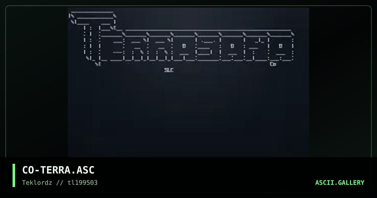 Terragana Ascii, by coolio, 1995