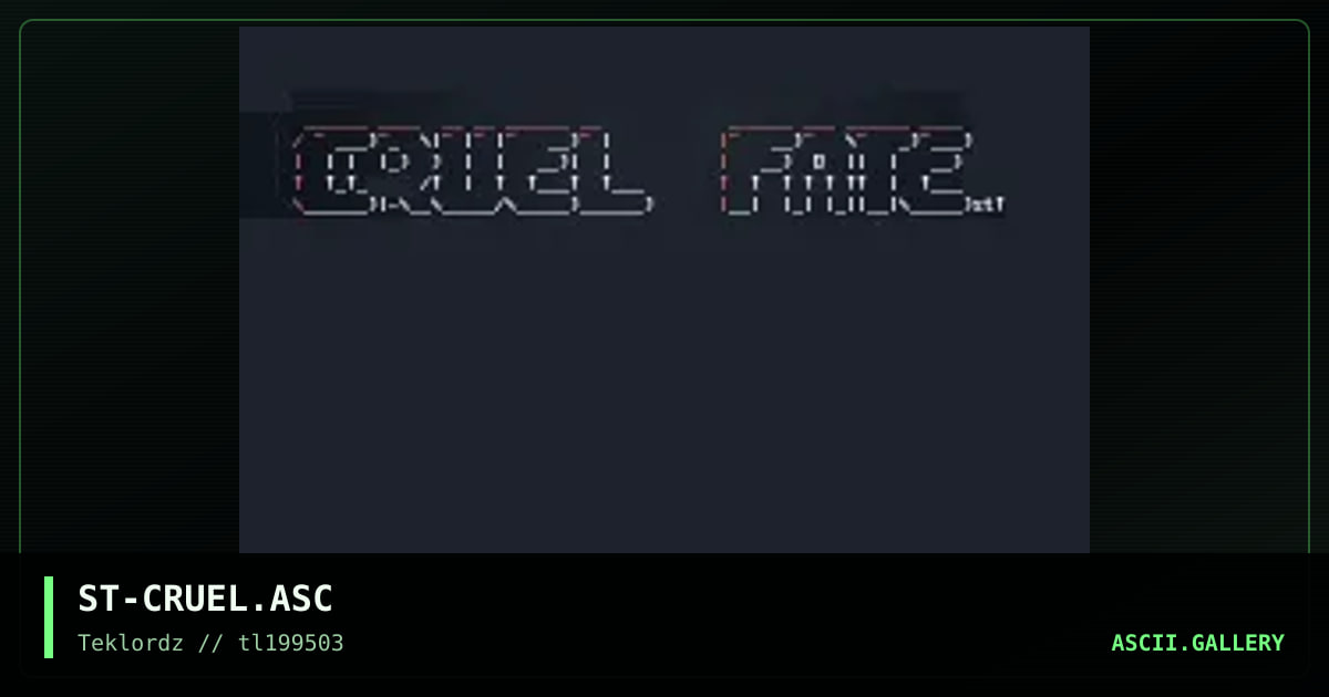 Cruel Fate Ascii, by stalian, 1995