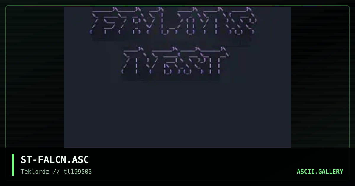 Falcon's Rest ASCii, by stalian, 1995