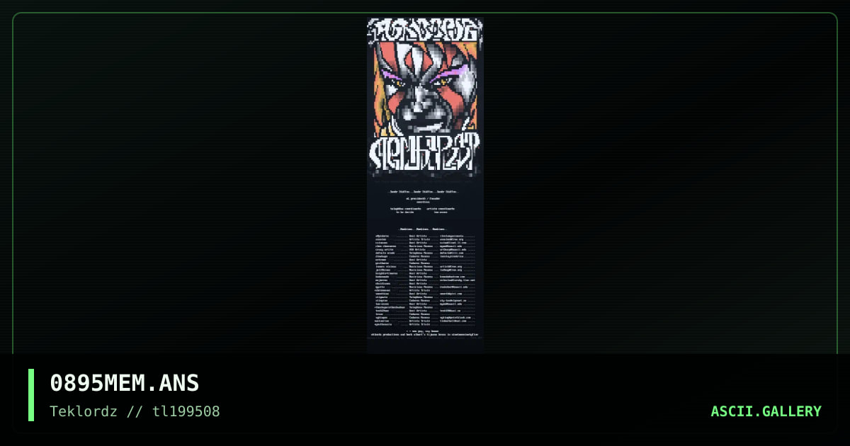 Teklordz 0895 Members, by ts, 1995