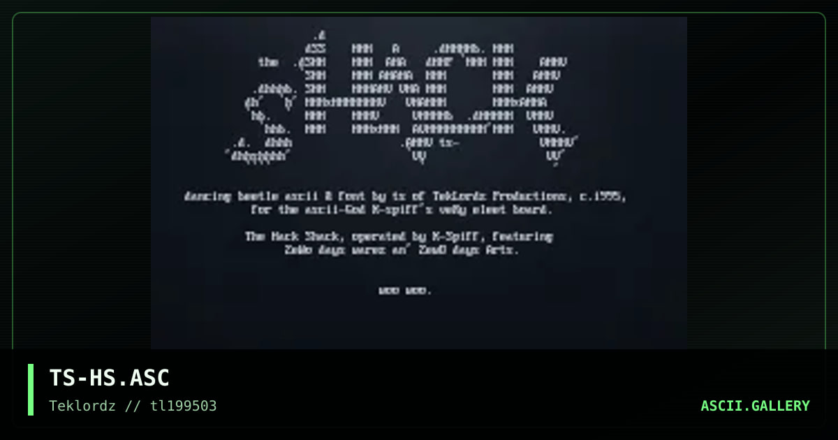 HaCk SHaCK AScii, by ts, 1995