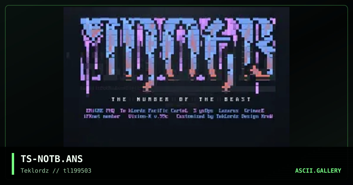 Number of The Beast ANSi Logo, by ts, 1995