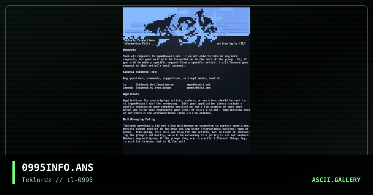 0995 Teklordz Info, by untagged, 1995