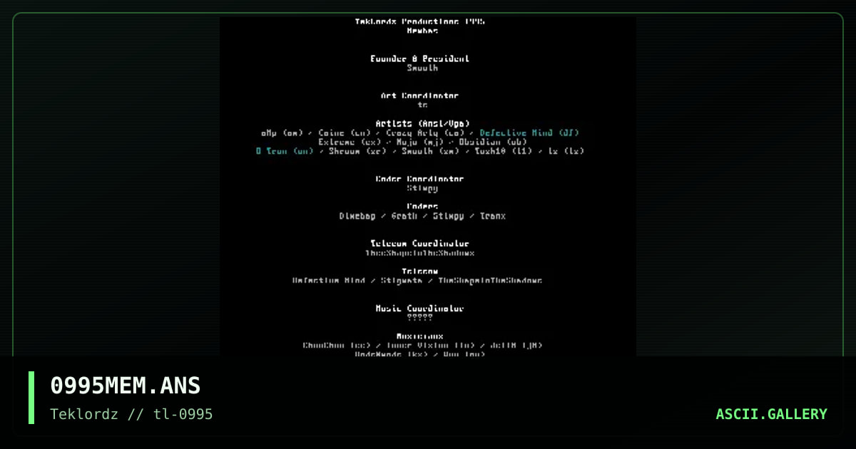 0995 MemberList, by untagged, 1995