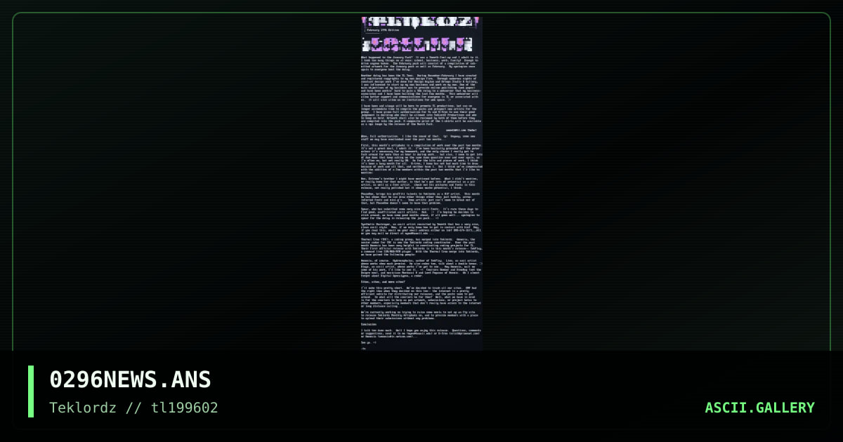 0296 News, by ts, 1996