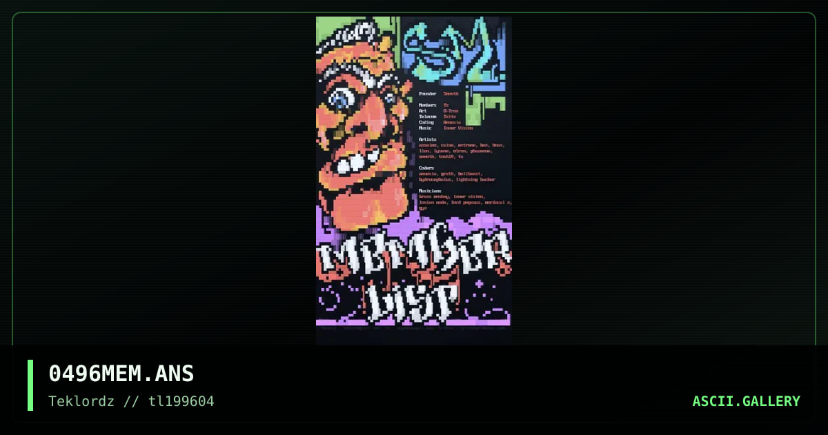 0496 MemberListing, by smooth, ts, o-tron, 1996