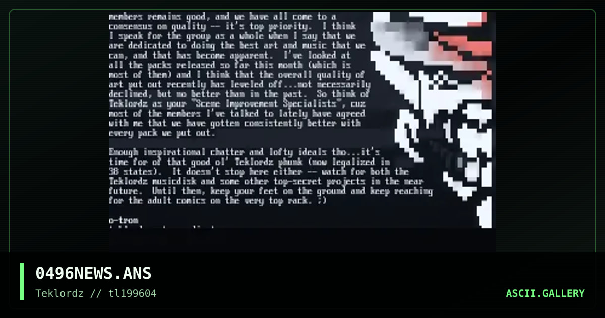 All da News dat's New and Improved, by ts, o-tron, 1996