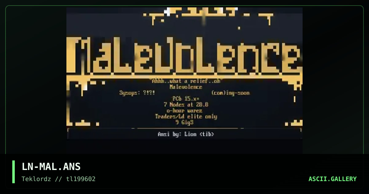 Malevolence, by lion, 1996