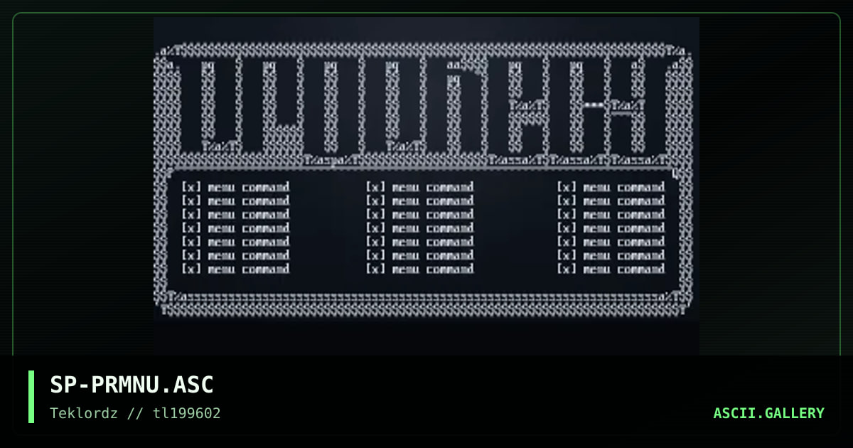 Prophecy Menu, by spear, 1996