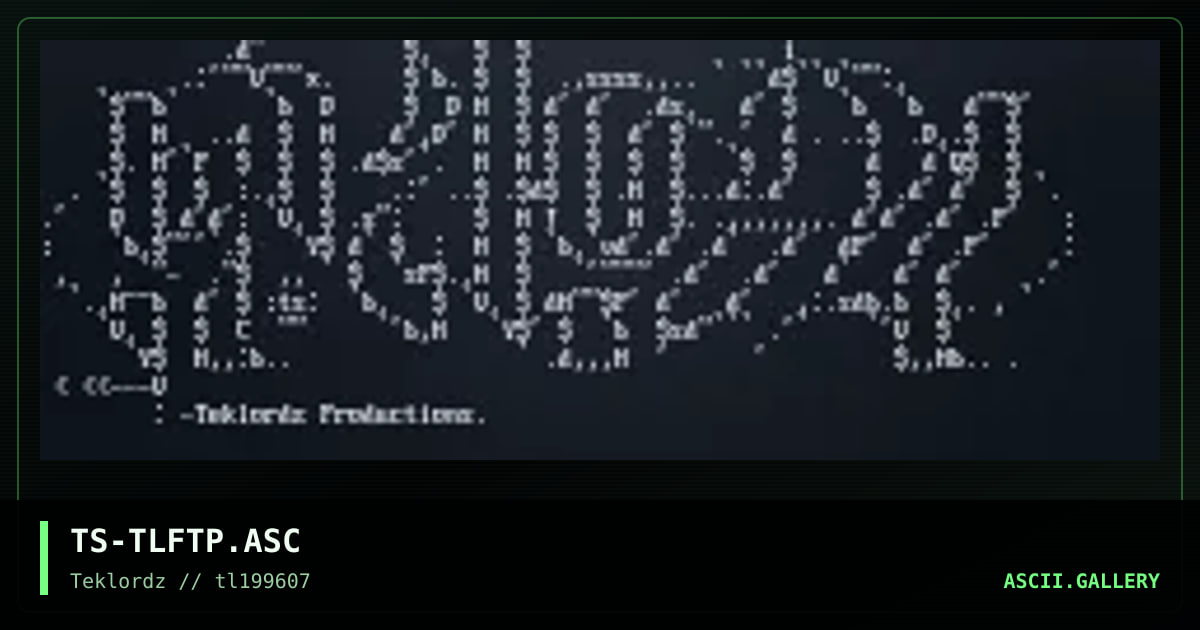 Teklordz Ftp Message File, by ts, 1996