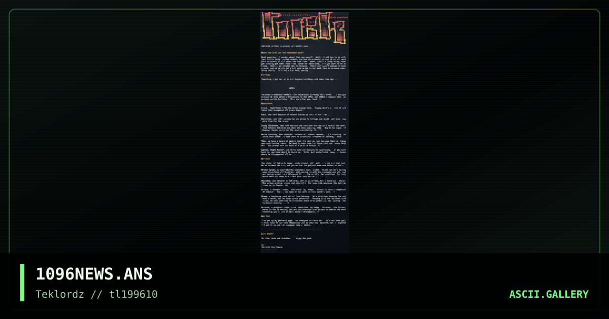 1096 Teklordz News, by white raven, 1996