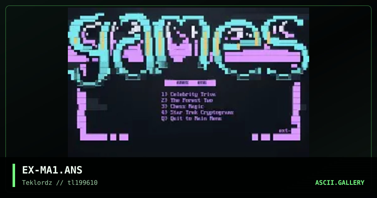 Games Menu, by extreme, 1996