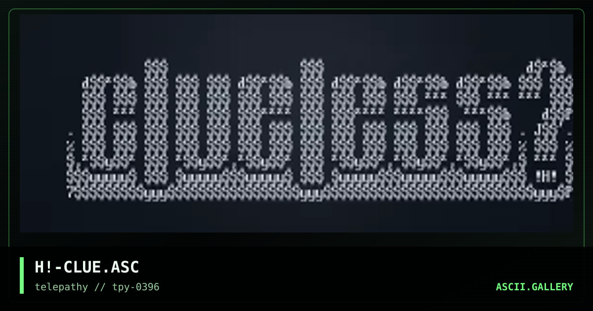 H!-CLUE.ASC, by hitech, 1996