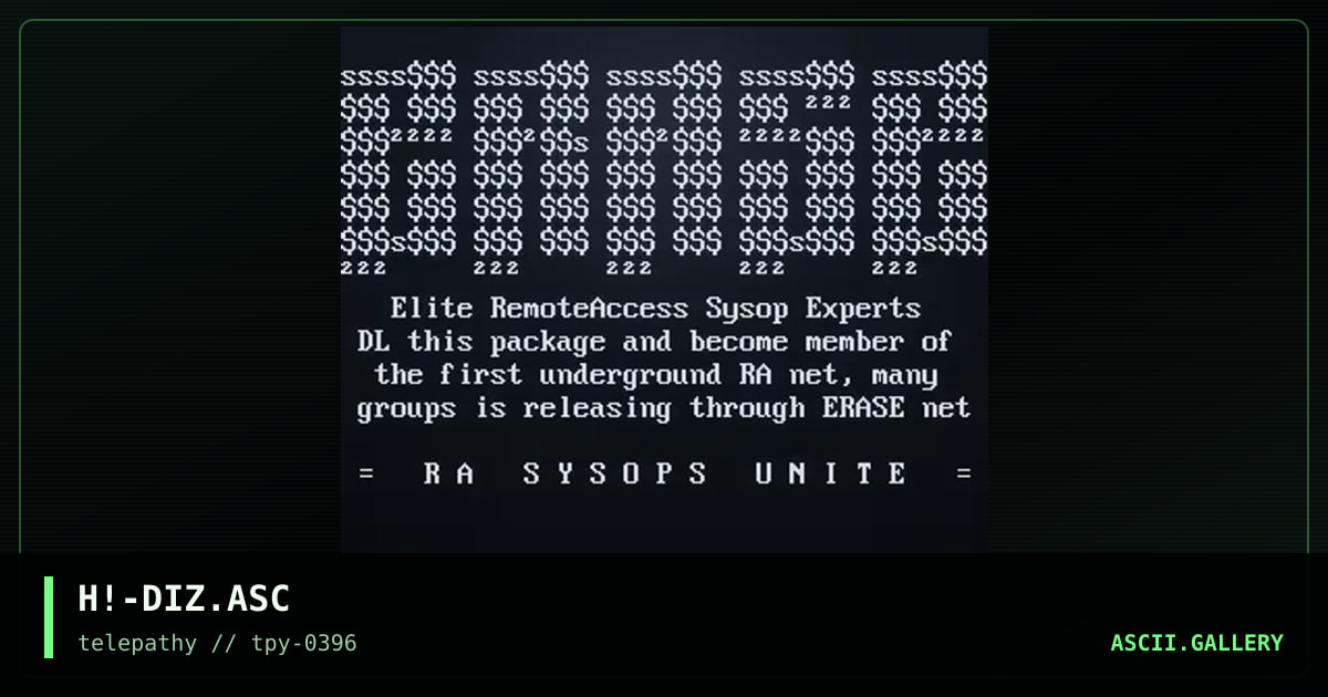 H!-DIZ.ASC, by hitech, 1996