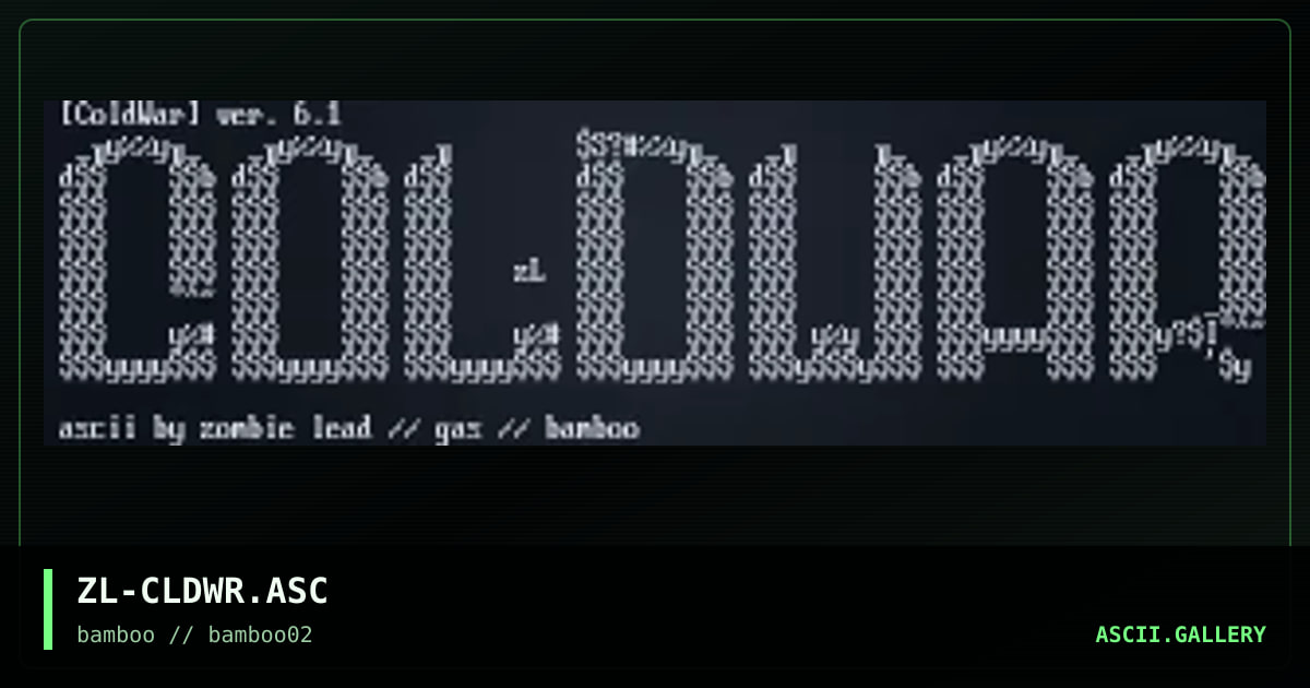 ZL-CLDWR.ASC, by zombie lead, 1999