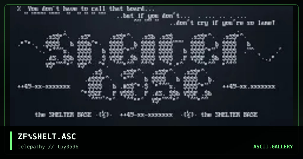% shelter base %, by zarkof, 1996