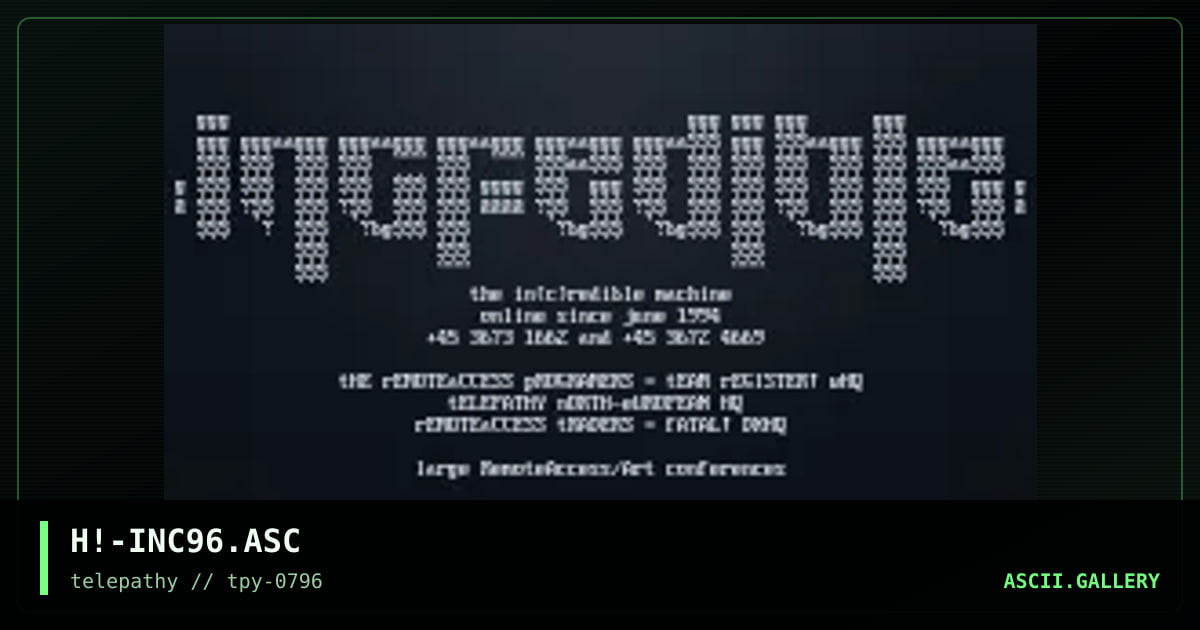 the in(c)redible machine bbs add, by hitech, 1996