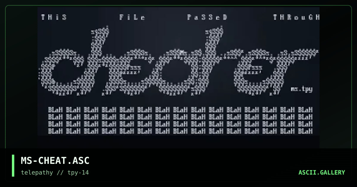 Cheater, by splif, 1998