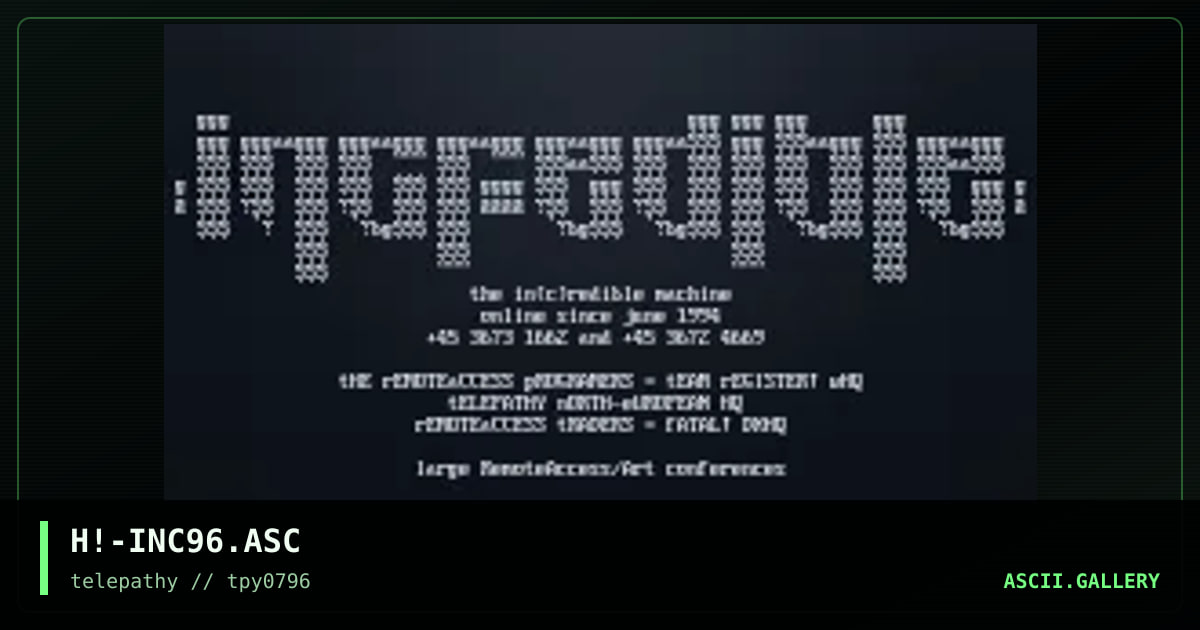 the in(c)redible machine bbs add, by hitech, 1996