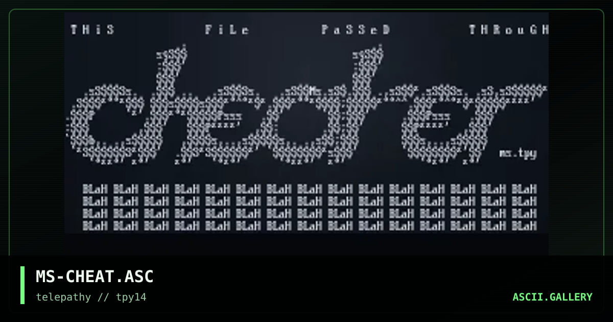 Cheater, by splif, 1998