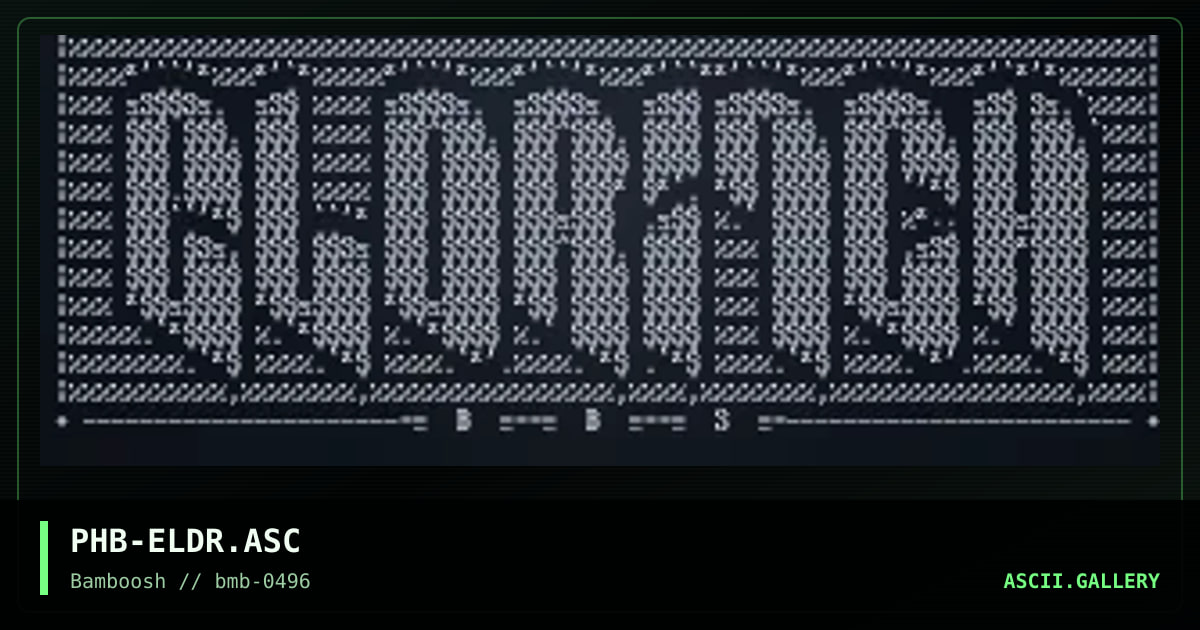 PHB-ELDR.ASC, by phobic, 1996