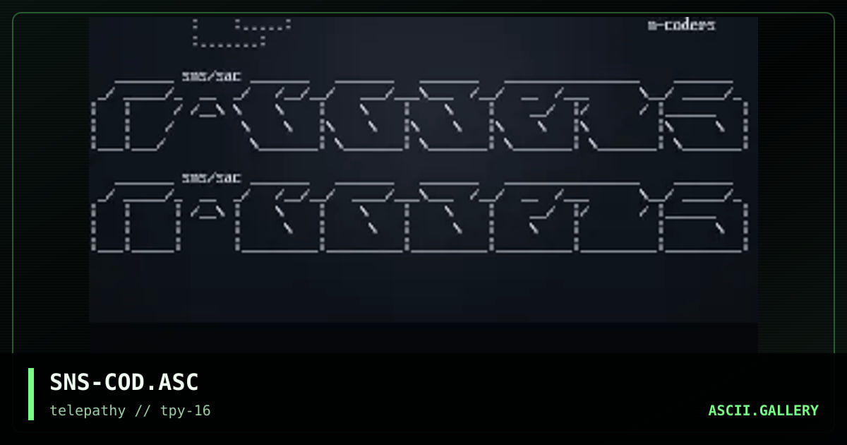 N-CODERS Ascii, by senser, 1999