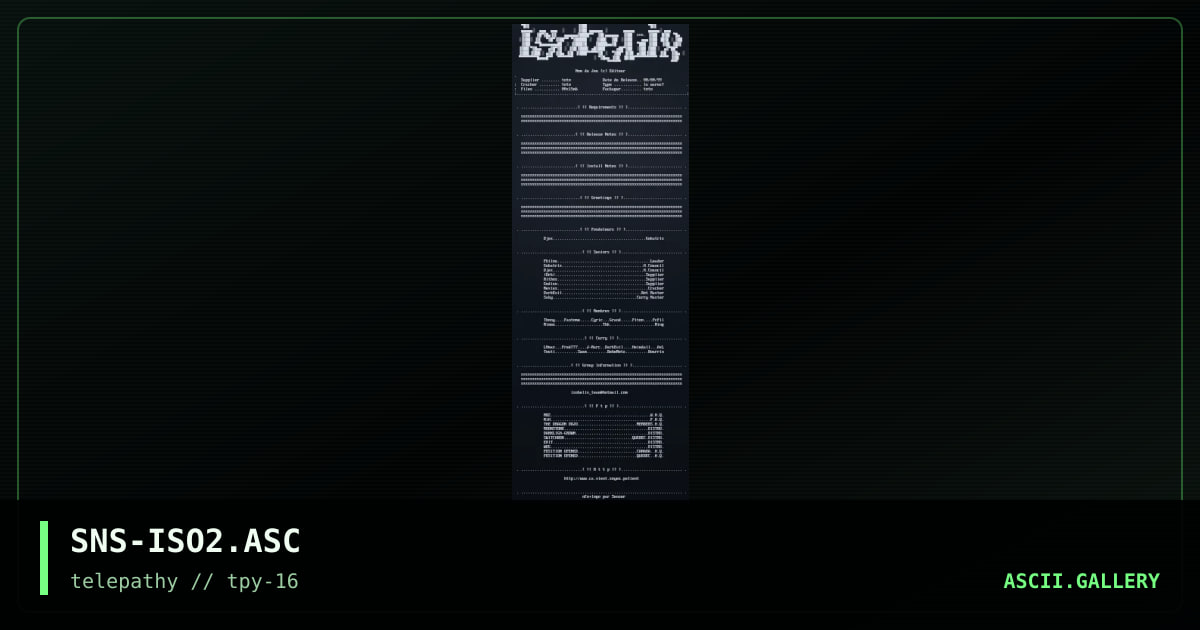 ISOBELIX Ascii, by senser, 1999