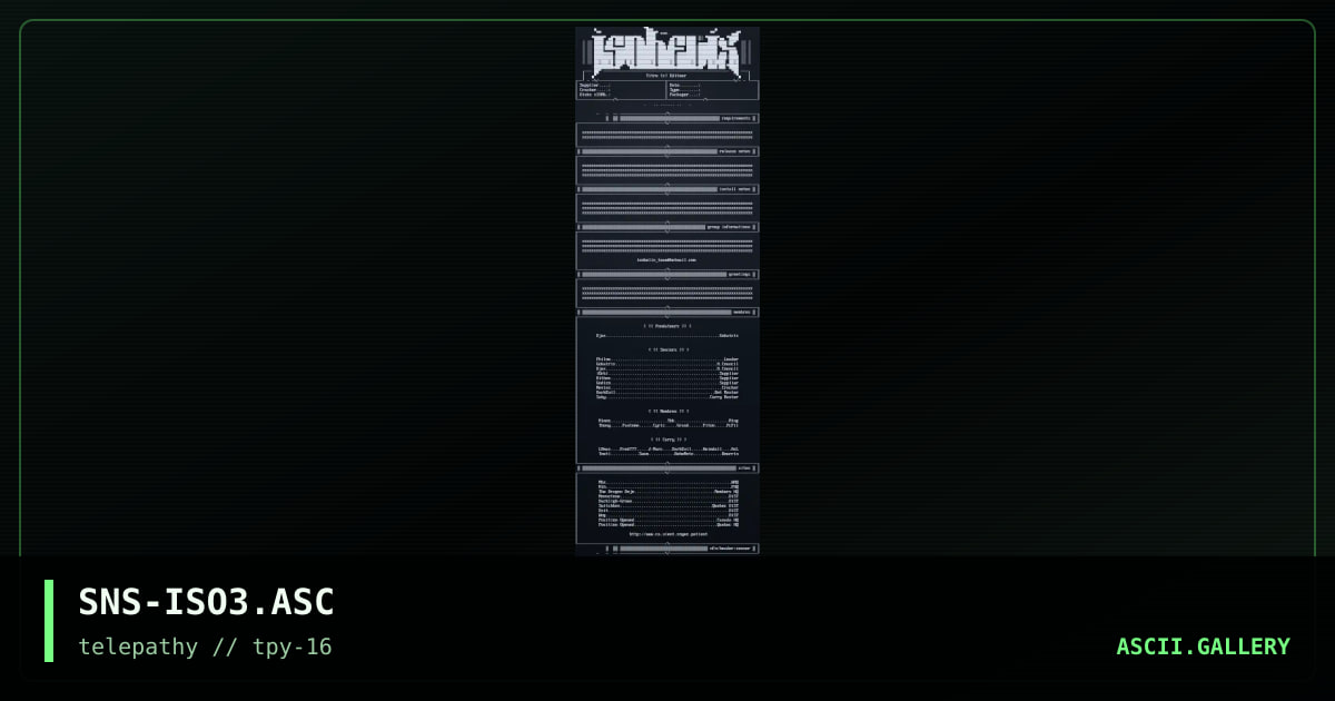 ISOBELIX Ascii, by senser, 1999