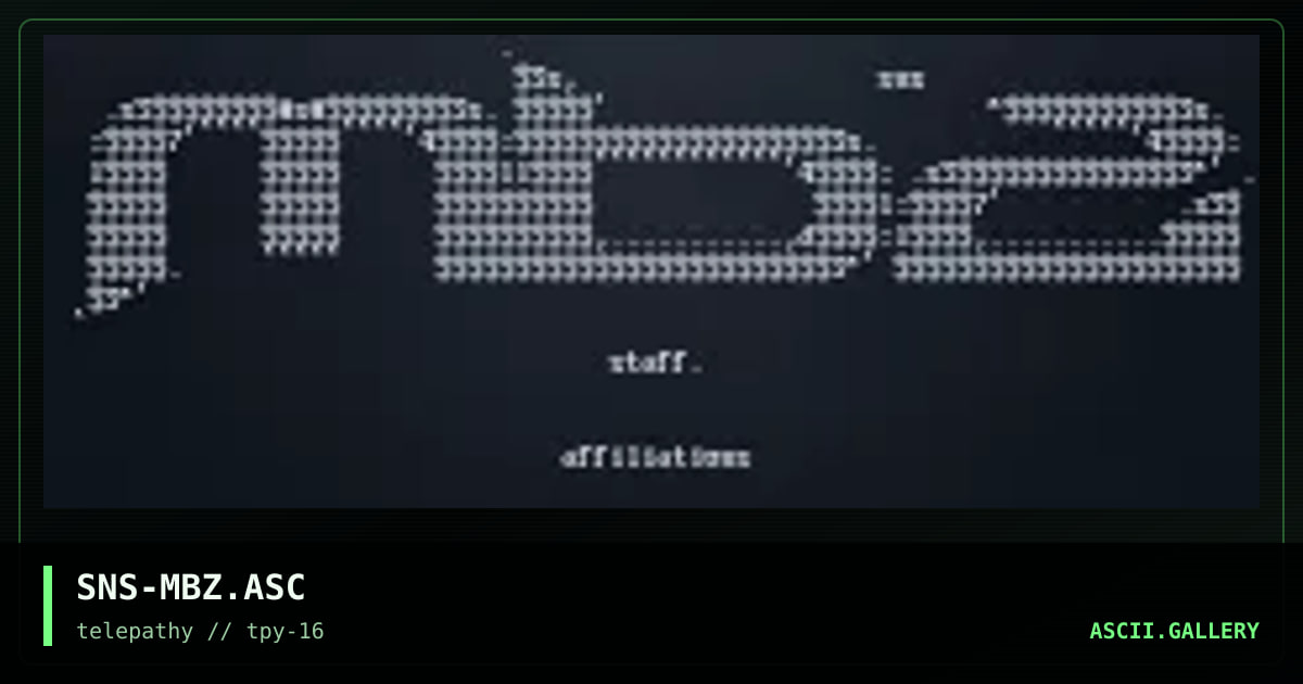 MBZ Ascii, by senser, 1999