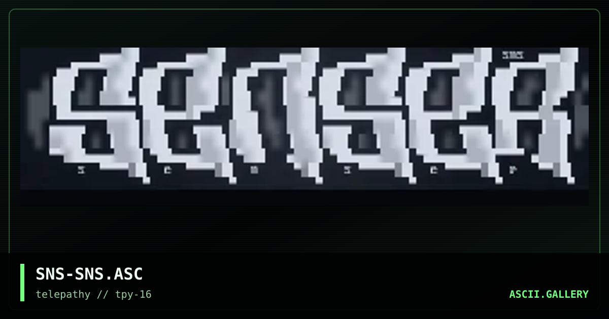 Self-ego-made Ascii, by senser, 1999