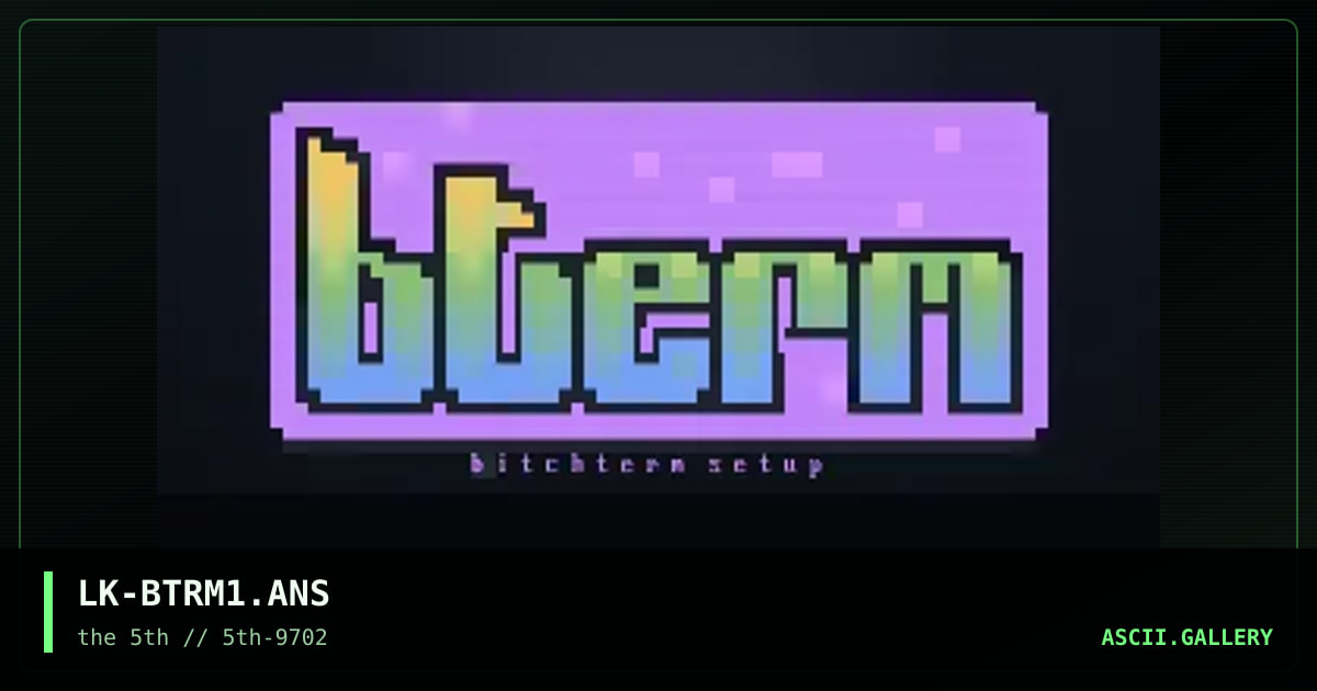 bitchterm ansi, by lightning knight, 1997