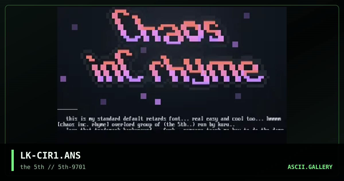 [chaos inc. rhyme], by lightning knight, 1997