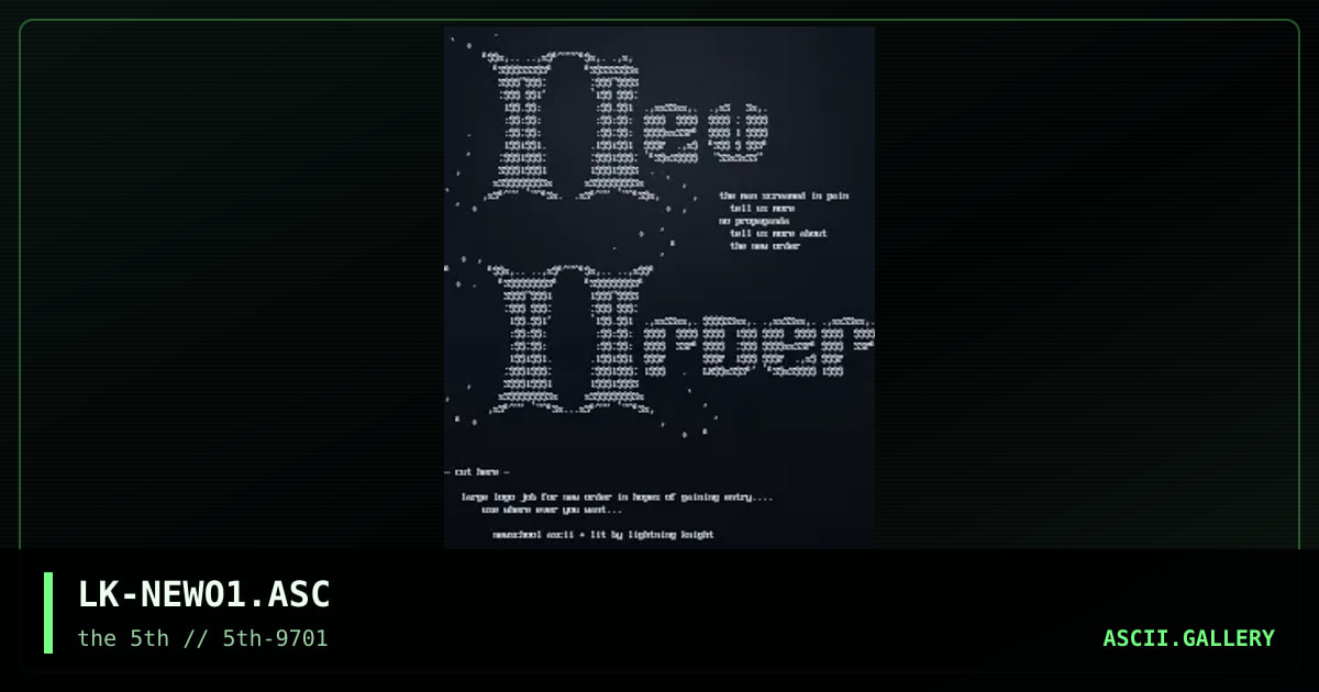 new order logo, by lightning knight, 1997