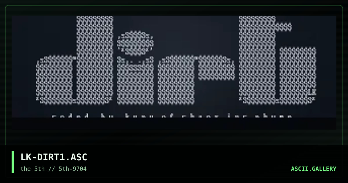 dirt bbs logo, by lightning knight, 1997