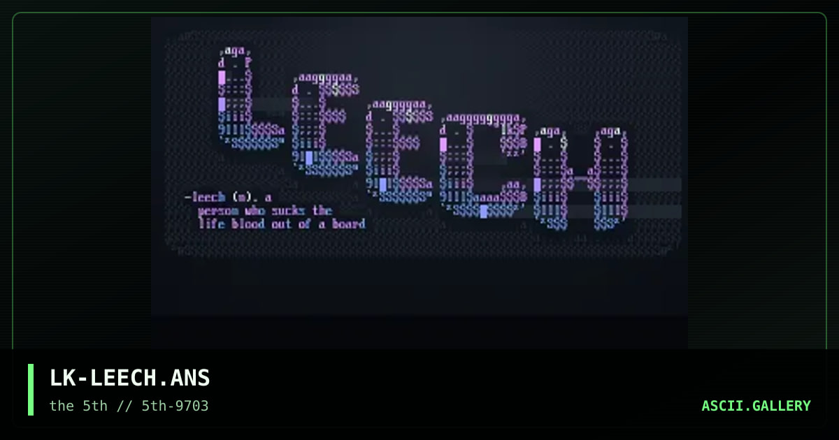 Leech Definition, by lightning knight, 1997