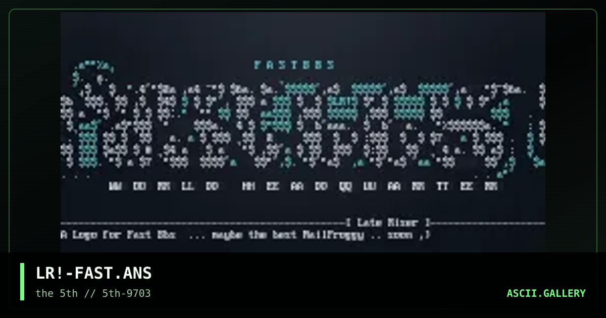 fast bbs logo, by late riser, 1997