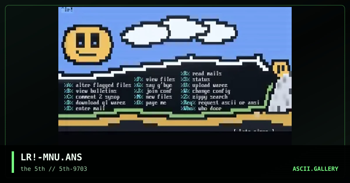menu, by late riser, 1997