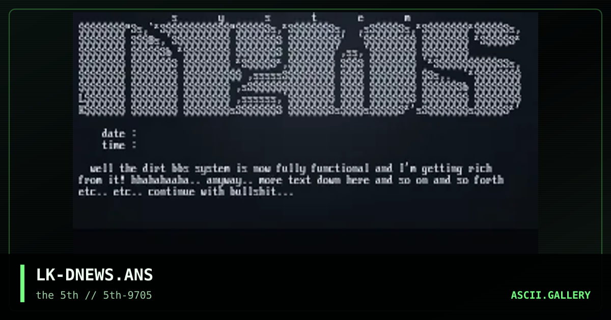 dirt news, by lightning knight, 1997