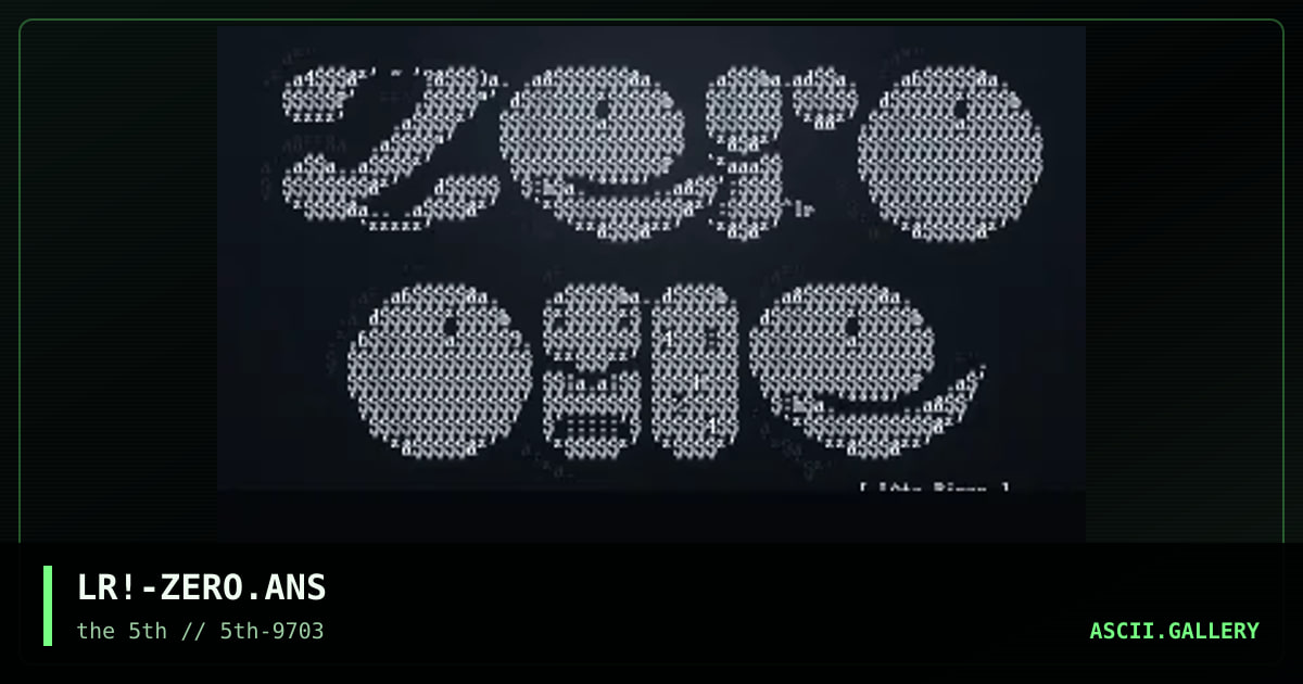 zero one logo, by late riser, 1997