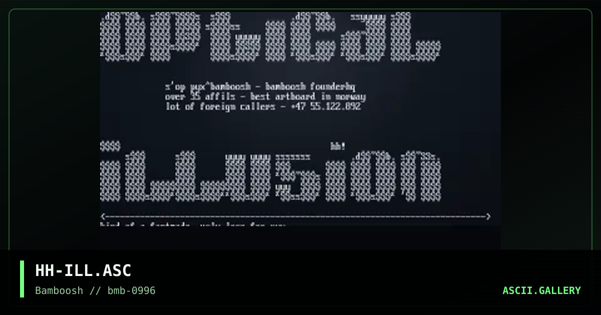 Optical Illusion, by hash, 1996