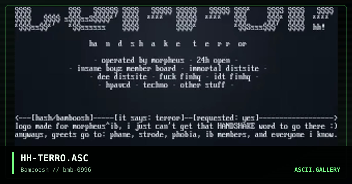 HH-TERRO.ASC, by hash, 1996